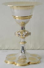 French antique solid silver gilt Gothic Chapel Set